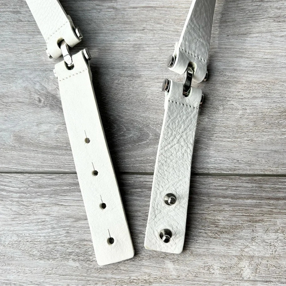 Vintage White Italian Leather Belt Made in Canada - Picture 10 of 13